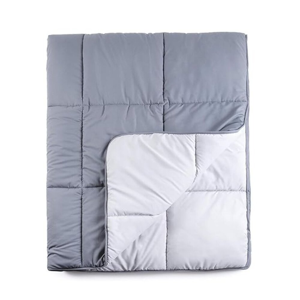Tadpoles Box Quilted Comforter - Grey - Twin - Picture 2 of 4